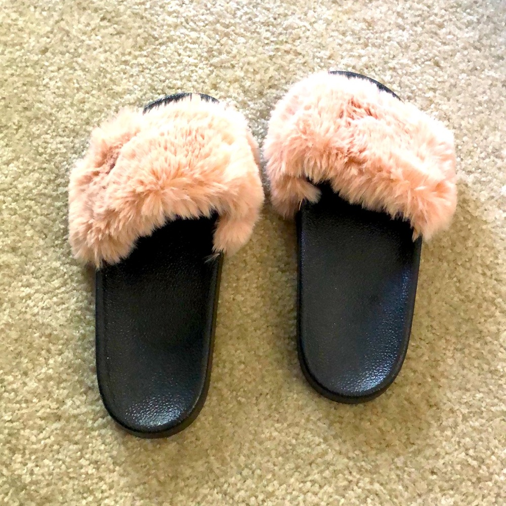 Fuzzy Pink Slippers